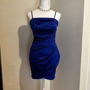 Super cute blue short, satin dress